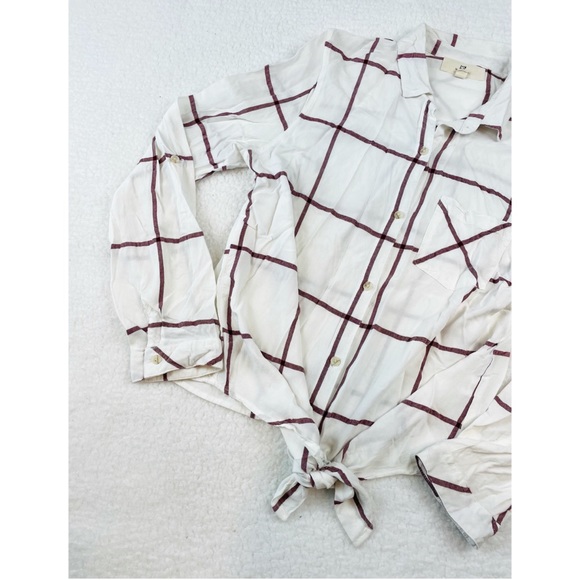 THREAD & SUPPLY • White Plaid Long Sleeve Button-Down Shirt - Picture 10 of 16